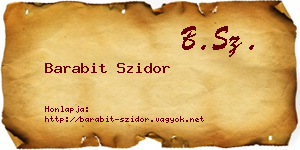 Barabit Szidor névjegykártya